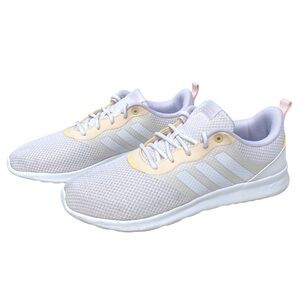 Adidas QT Racer cloudfoam tennis shoes athletic active lightweight white women 9